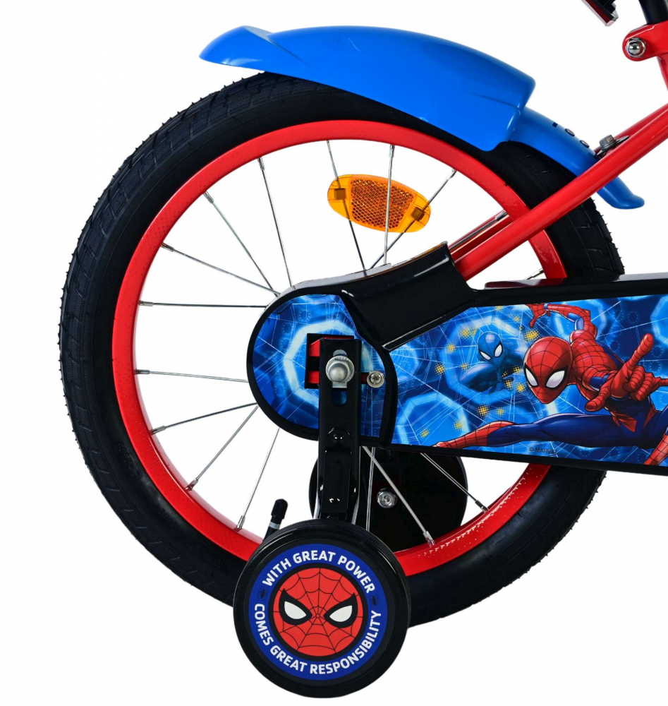Bicicleta copii Marvel Spiderman 16 inch, pentru baieti, culoare rosu, frana de mana fata si butuc spate [9]