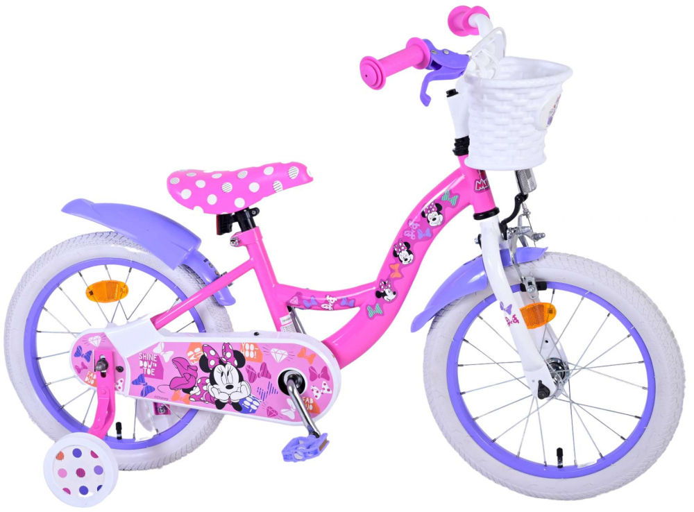 Bicicleta pentru fete Disney Minnie Cutest Ever!, 16 inch, culoare roz/violet, frana de mana fata si frana contra spate [14]