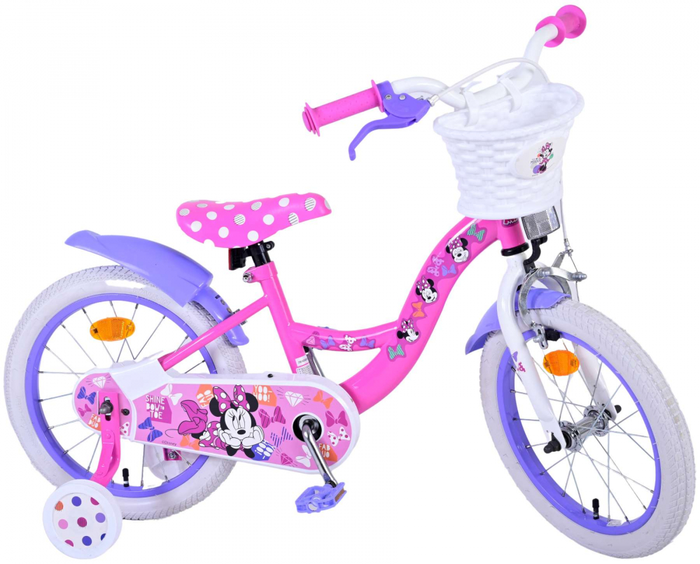 Bicicleta pentru fete Disney Minnie Cutest Ever!, 16 inch, culoare roz/violet, frana de mana fata si frana contra spate [13]