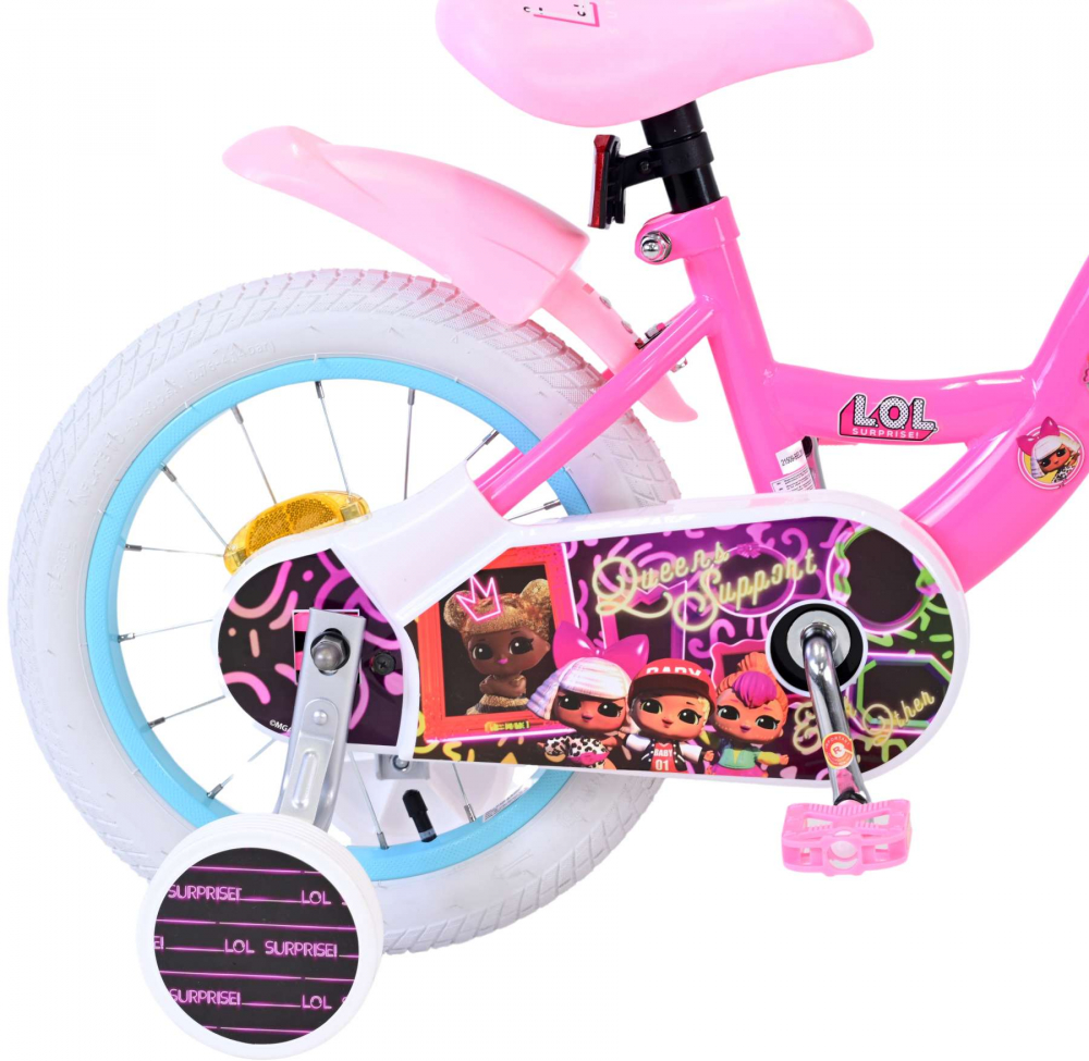 Bicicleta pentru fete LOL Surprise, 14 inch, culoare roz, frana de mana fata + contra [9]