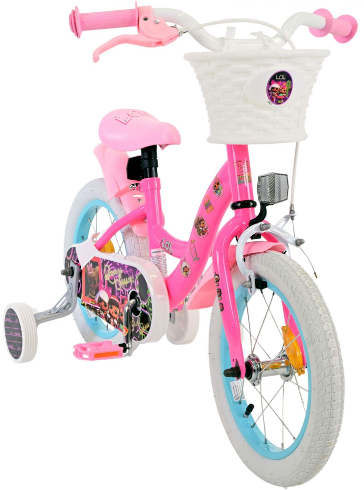 Bicicleta pentru fete LOL Surprise, 14 inch, culoare roz, frana de mana fata + contra [6]