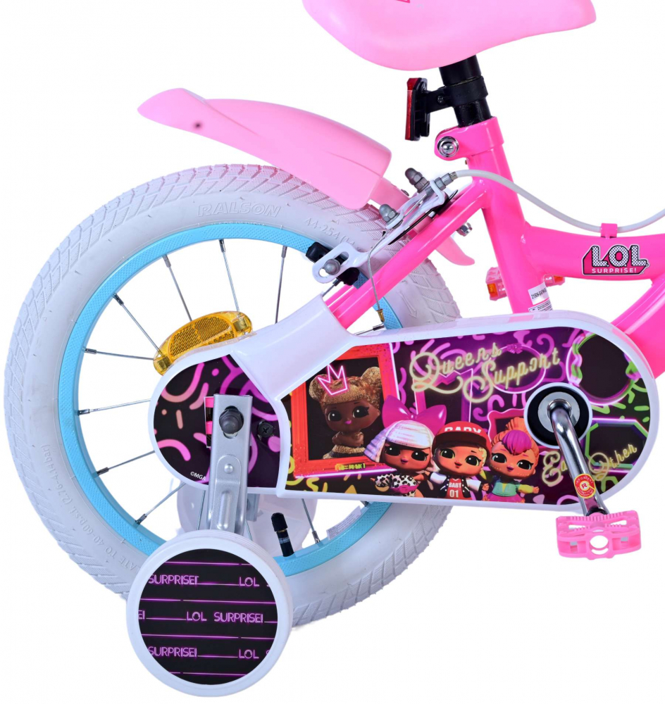 Bicicleta pentru fete LOL Surprise, 14 inch, culoare roz, frana de mana fata si contra spate [9]