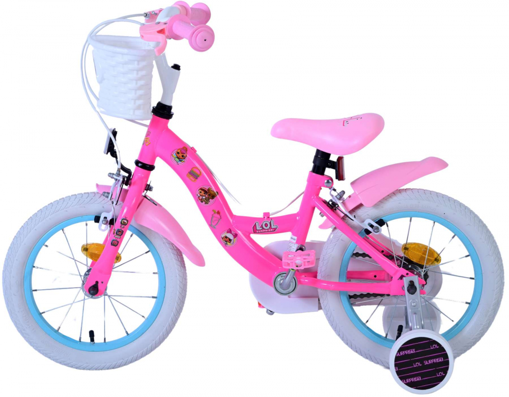 Bicicleta pentru fete LOL Surprise, 14 inch, culoare roz, frana de mana fata si contra spate [4]