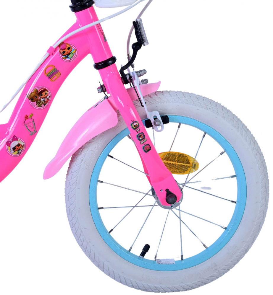 Bicicleta pentru fete LOL Surprise, 14 inch, culoare roz, frana de mana fata si contra spate [8]