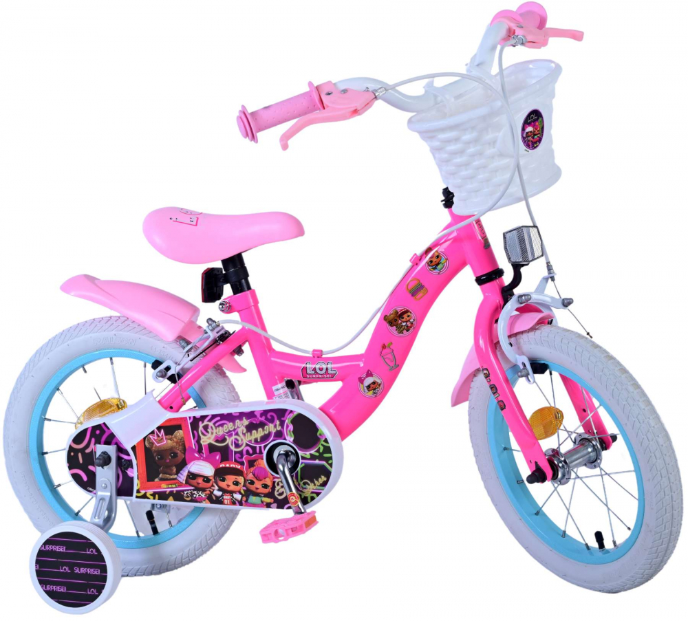 Bicicleta pentru fete LOL Surprise, 14 inch, culoare roz, frana de mana fata si contra spate [10]