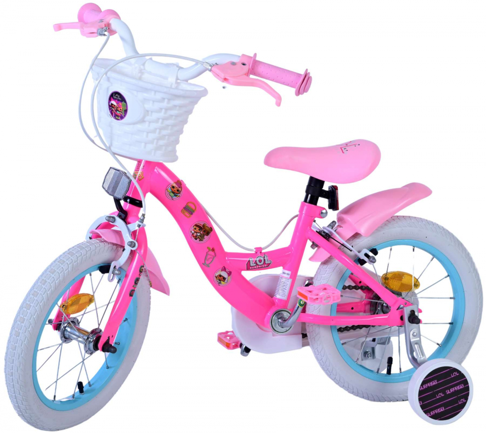 Bicicleta pentru fete LOL Surprise, 14 inch, culoare roz, frana de mana fata si contra spate [3]