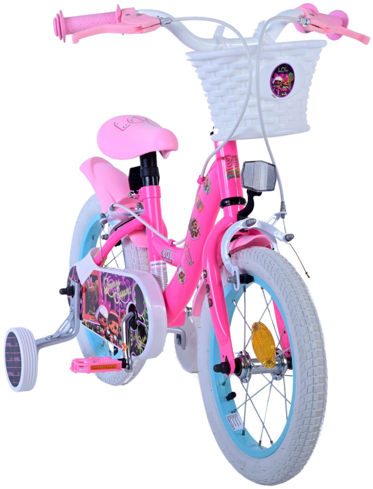 Bicicleta pentru fete LOL Surprise, 14 inch, culoare roz, frana de mana fata si contra spate [6]