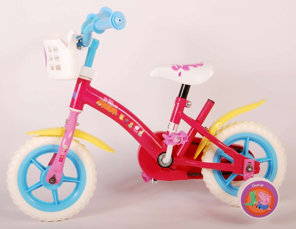 Bicicleta pentru fete Peppa Pig, 10 inch, culoare rosu albastru, fara frana