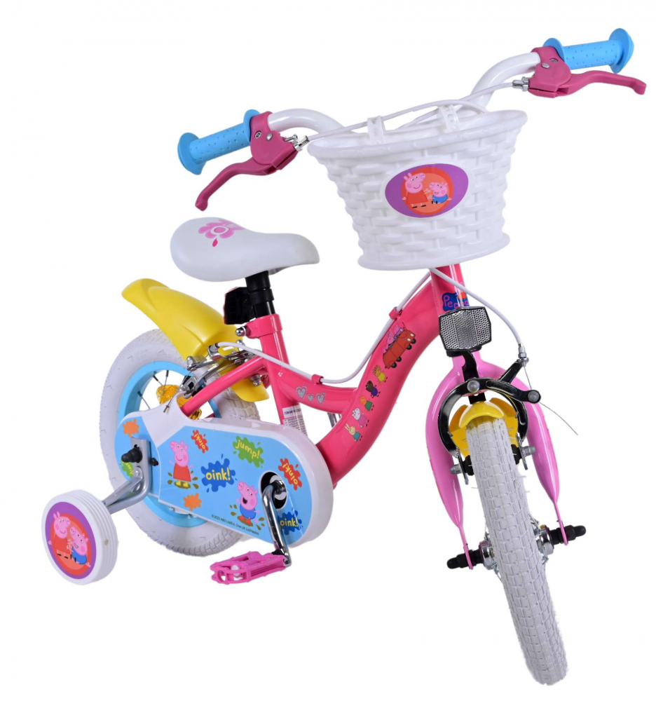 Bicicleta pentru fete Peppa Pig, 12 inch, culoare Roz, frana de mana fata si spate [6]