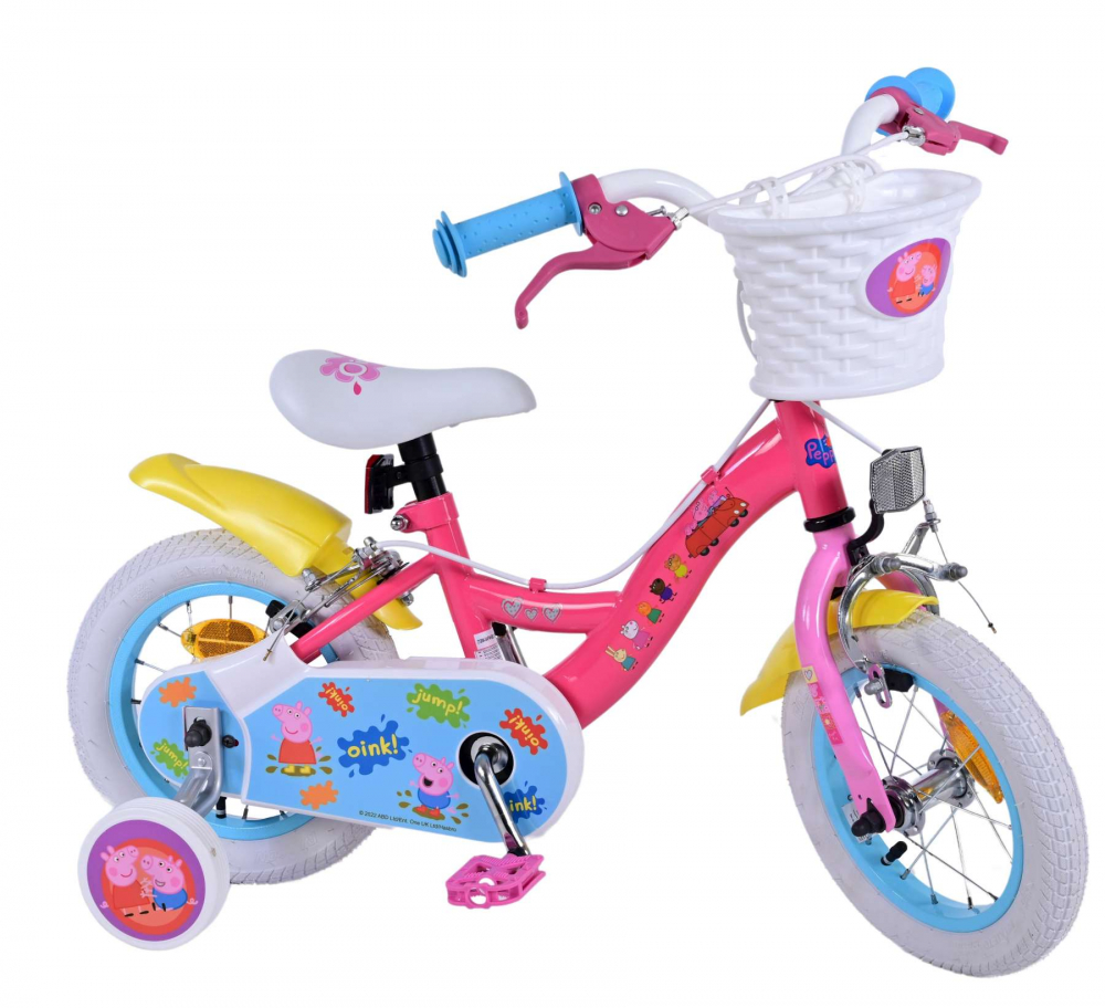 Bicicleta pentru fete Peppa Pig, 12 inch, culoare Roz, frana de mana fata si spate [10]