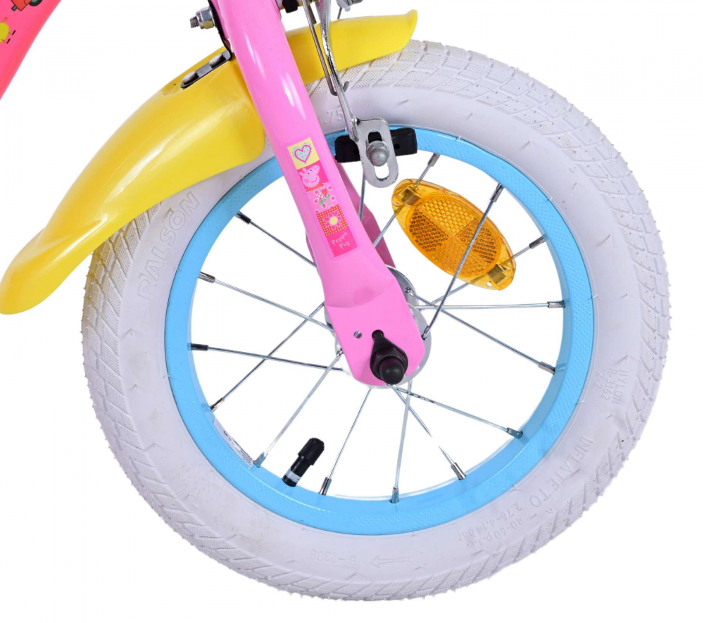 Bicicleta pentru fete Peppa Pig, 12 inch, culoare Roz, frana de mana fata si spate [8]