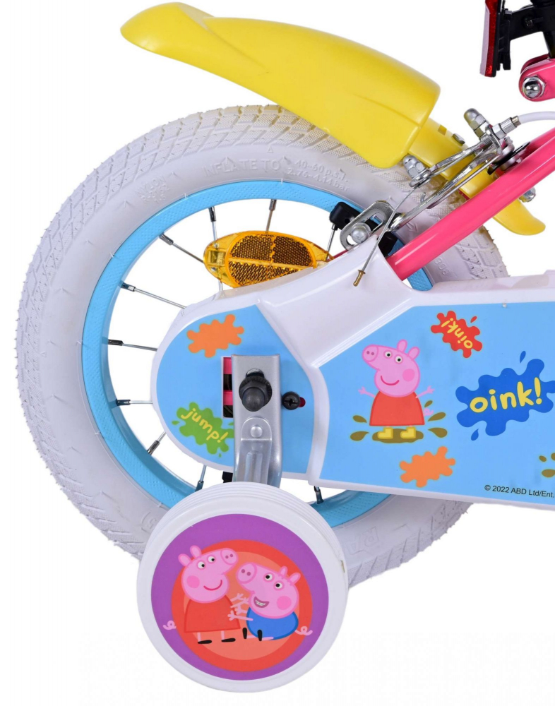 Bicicleta pentru fete Peppa Pig, 12 inch, culoare Roz, frana de mana fata si spate [9]