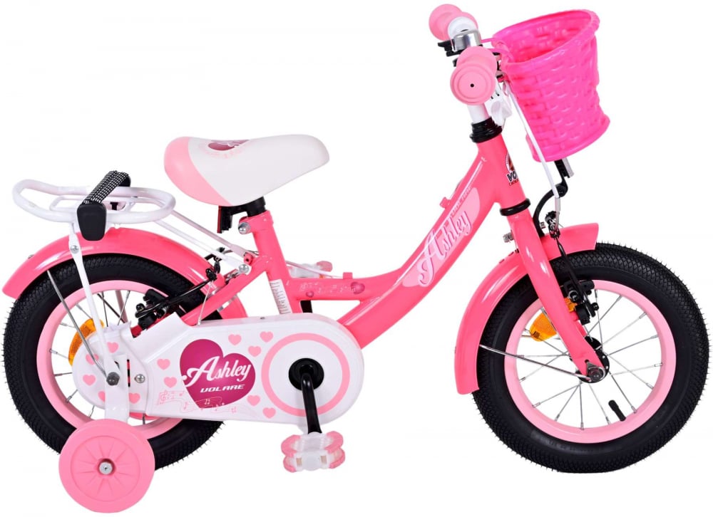 Bicicleta pentru fete Volare Ashley, 12 inch, culoare roz, frana de mana fata si spate