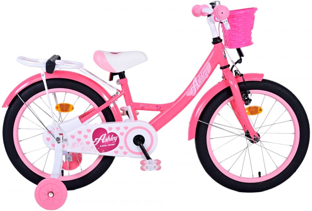 Bicicleta pentru fete Volare Ashley, 18 inch, culoare roz, frana de mana fata si contra