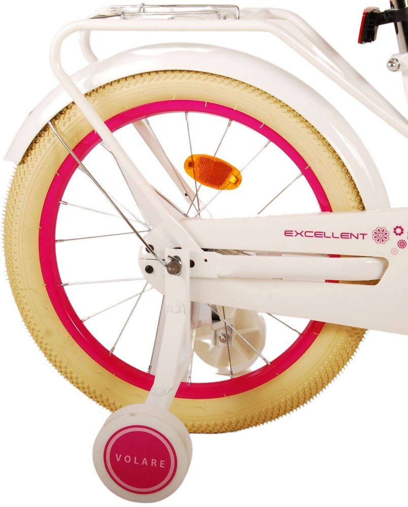 Bicicleta pentru fete Volare Excellent, 18 inch, culoare alb, frana de mana fata si frana contra spate [13]