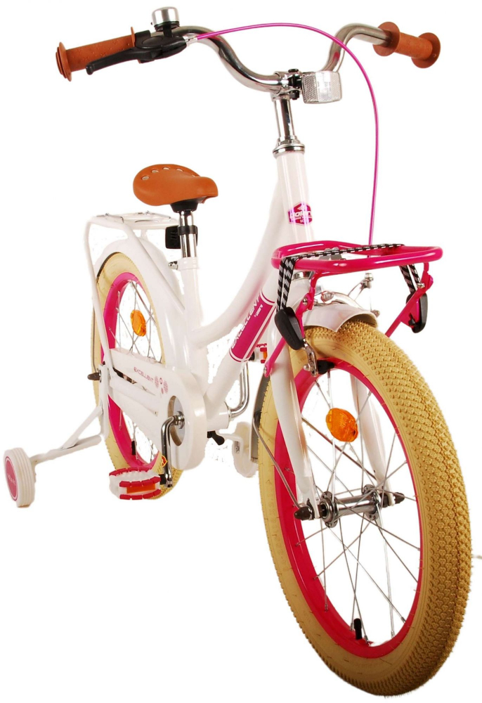 Bicicleta pentru fete Volare Excellent, 18 inch, culoare alb, frana de mana fata si frana contra spate [7]