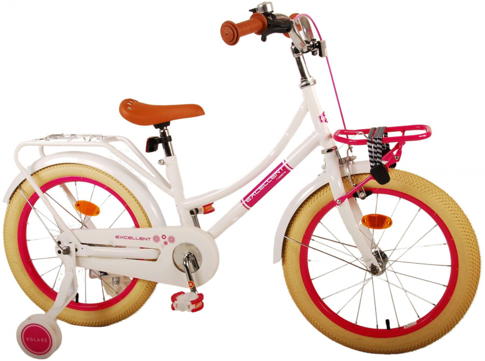 Bicicleta pentru fete Volare Excellent, 18 inch, culoare alb, frana de mana fata si frana contra spate [14]