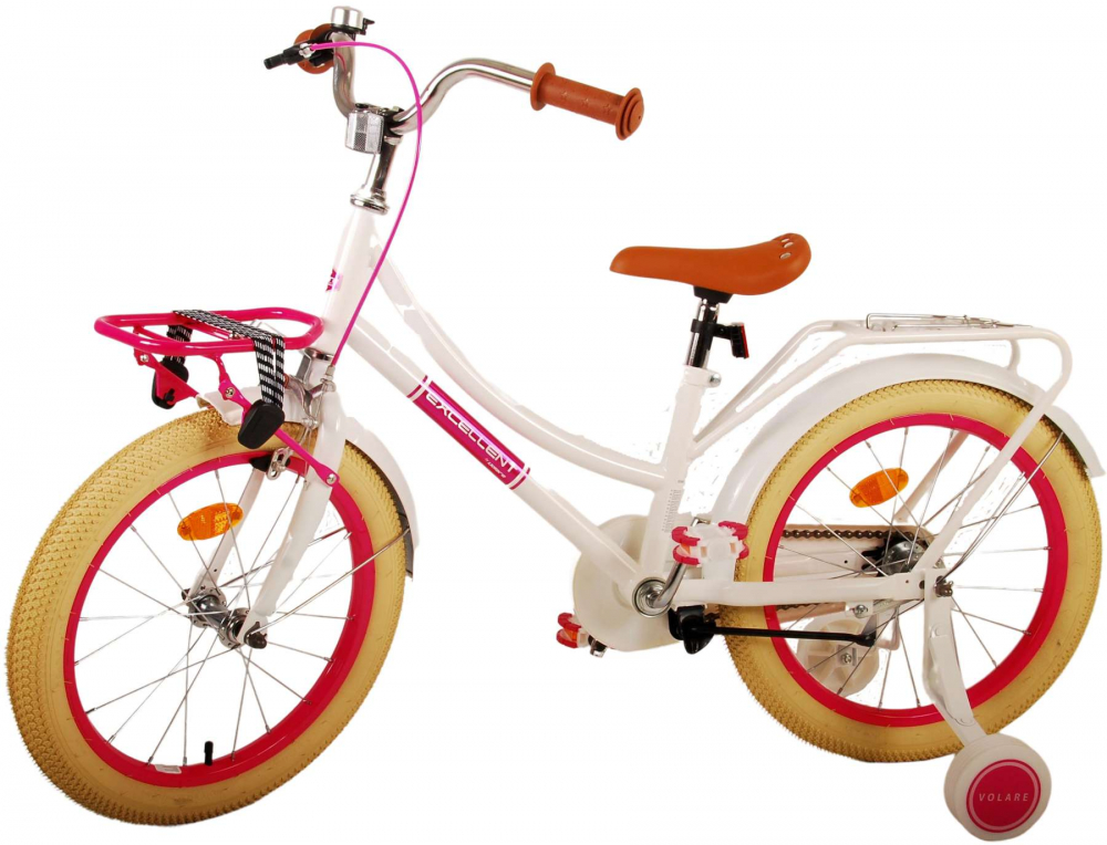 Bicicleta pentru fete Volare Excellent, 18 inch, culoare alb, frana de mana fata si frana contra spate [3]