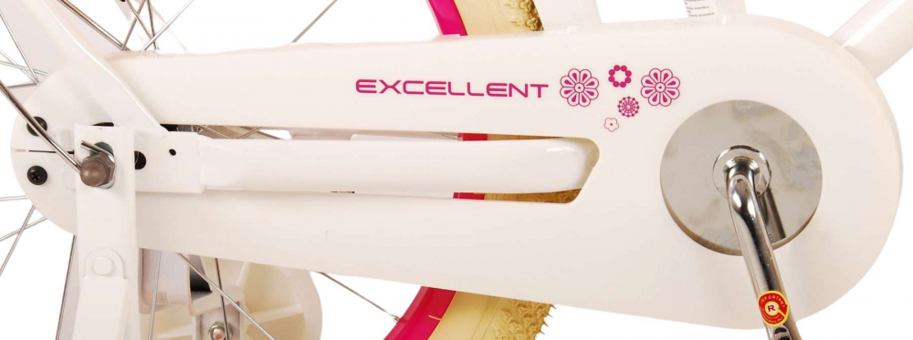 Bicicleta pentru fete Volare Excellent, 18 inch, culoare alb, frana de mana fata si frana contra spate [10]