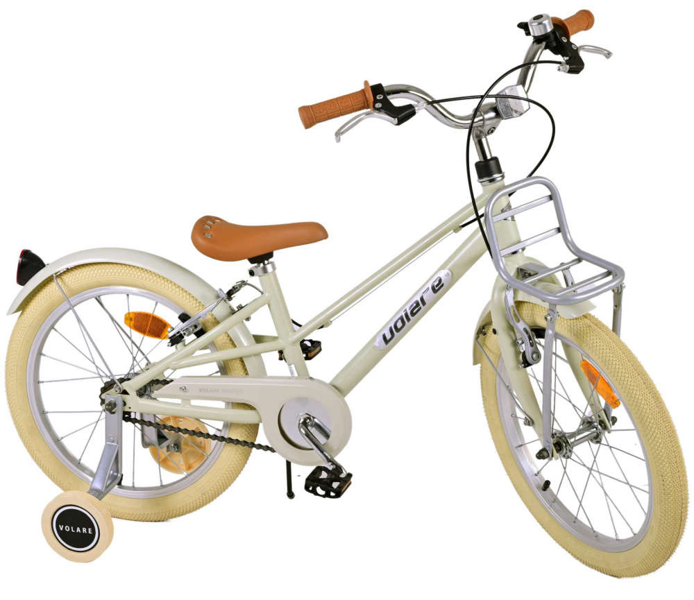 Bicicleta pentru fete Volare Melody, 18 inch, culoare nisipiu, frana de mana fata si spate