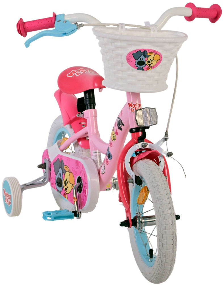 Bicicleta pentru fete Woezel & Pip, 12 inch, culoare roz, frana de mana fata si contra spate [6]
