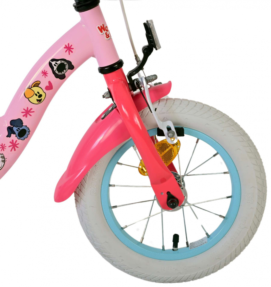Bicicleta pentru fete Woezel & Pip, 12 inch, culoare roz, frana de mana fata si contra spate [8]