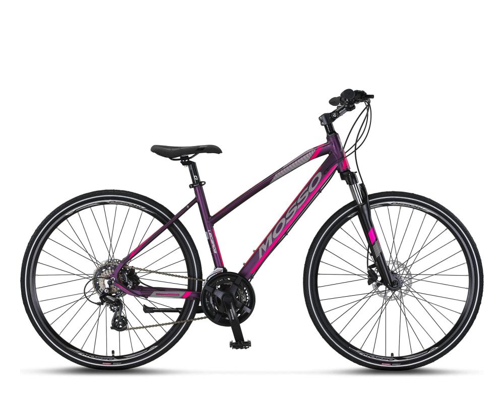 Bicicleta Trekking Mosso Legarda 2221-LSM, frana hidraulica, roata 28  , culoare violet roz, cadru din aluminiu - 410mm