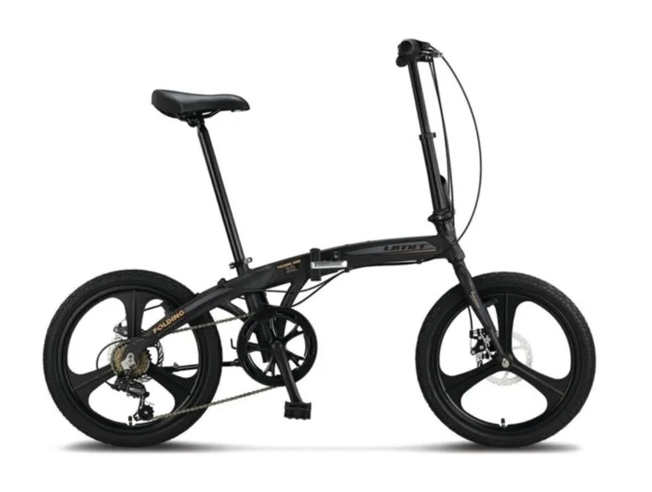 Bicicleta Umit Folding 2D, 6 viteze, pliabila, cadru aluminiu, roata 20  , culoare negru antracit