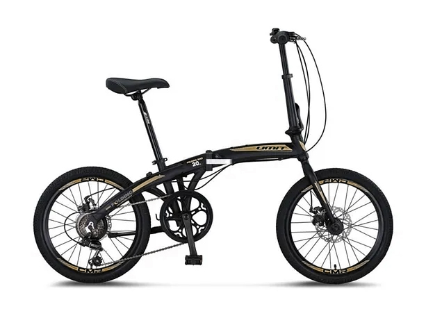 Bicicleta Umit Folding 2D, 6 viteze, pliabila, cadru aluminiu, roata 20  , culoare negru antracit