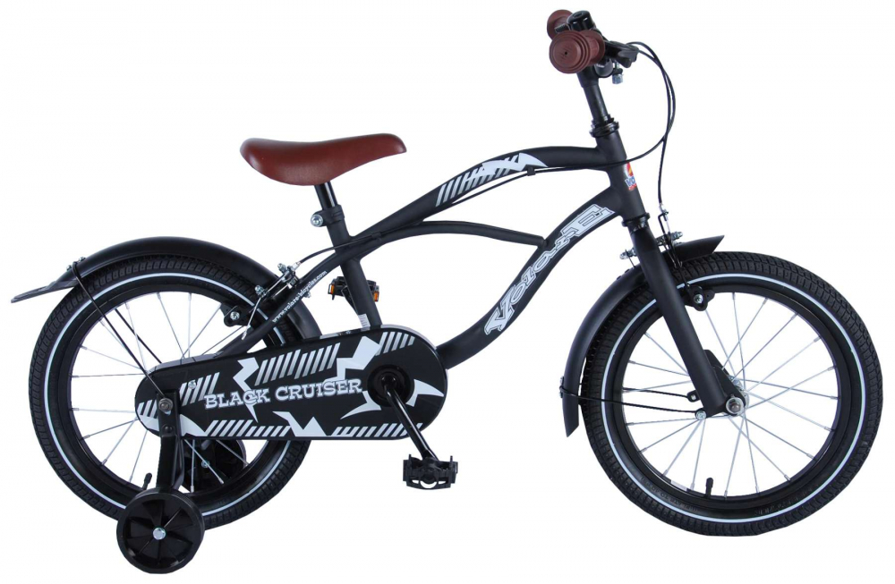 Bicicleta Volare Black Cruiser pentru baieti, 16 inch, culoare negru, frana de mana fata - spate