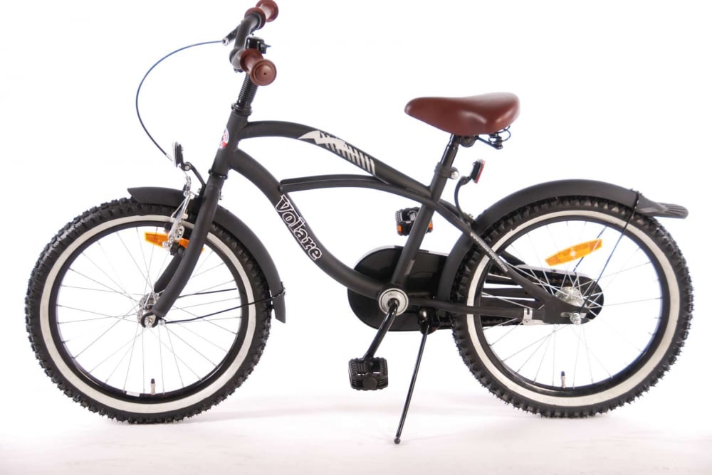 Bicicleta Volare Black Cruiser pentru baieti, 18 inch, culoare negru mat, frana de mana + contra