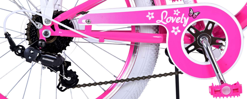 Bicicletă Volare Lovely pentru copii - Fete - 20 inch - Roz - 7 viteze [7]