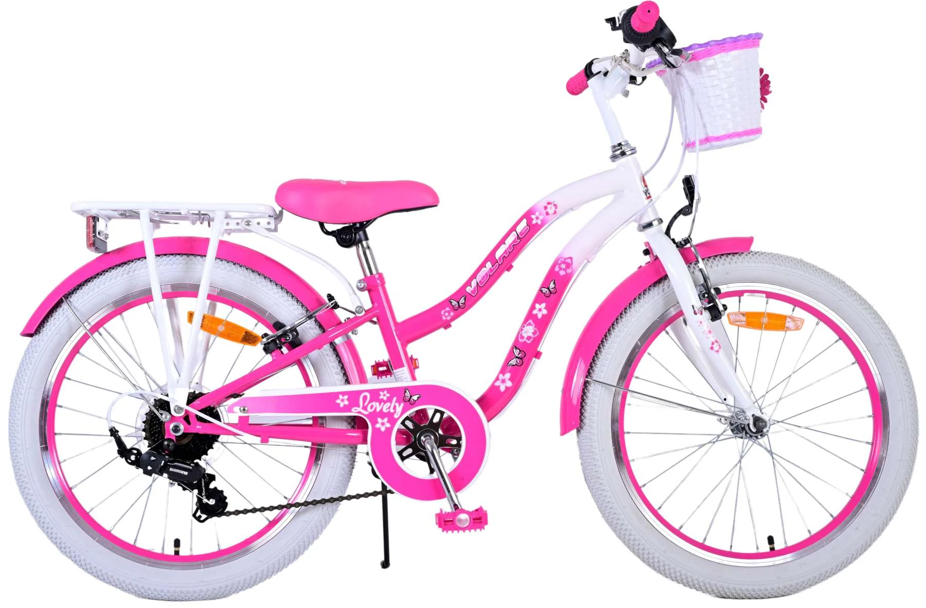Bicicletă Volare Lovely pentru copii - Fete - 20 inch - Roz - 7 viteze [4]