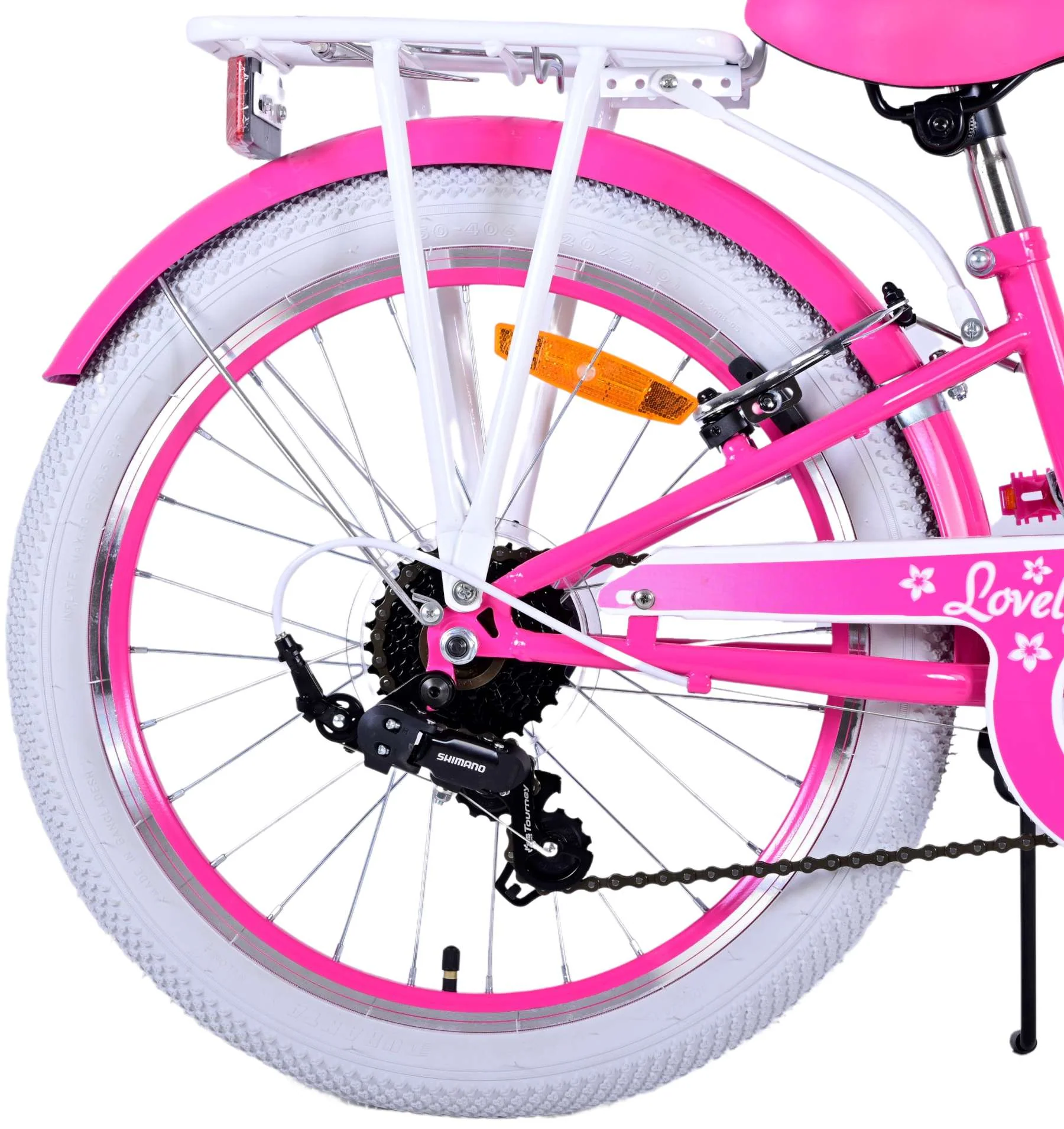 Bicicletă Volare Lovely pentru copii - Fete - 20 inch - Roz - 7 viteze [5]