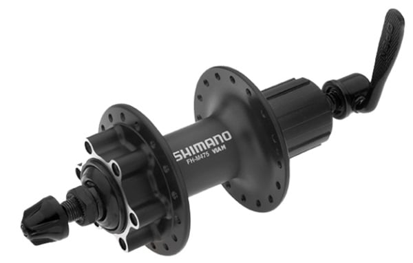 Butuc spate Shimano Deore FH-M475L, 32H, 8 9 viteze, Old 135mm, Ax 146mm, QR 166mm, pentru rotor 6-suruburis, Shimano Logo, culoare negru