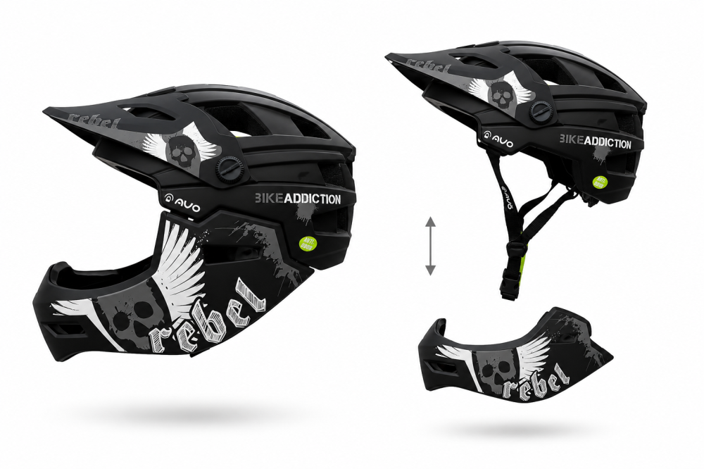 Casca bibiclete/trotinete MOON KS11 FULL FACE marime M (55-58cm) negru mat AVO REBEL [4]