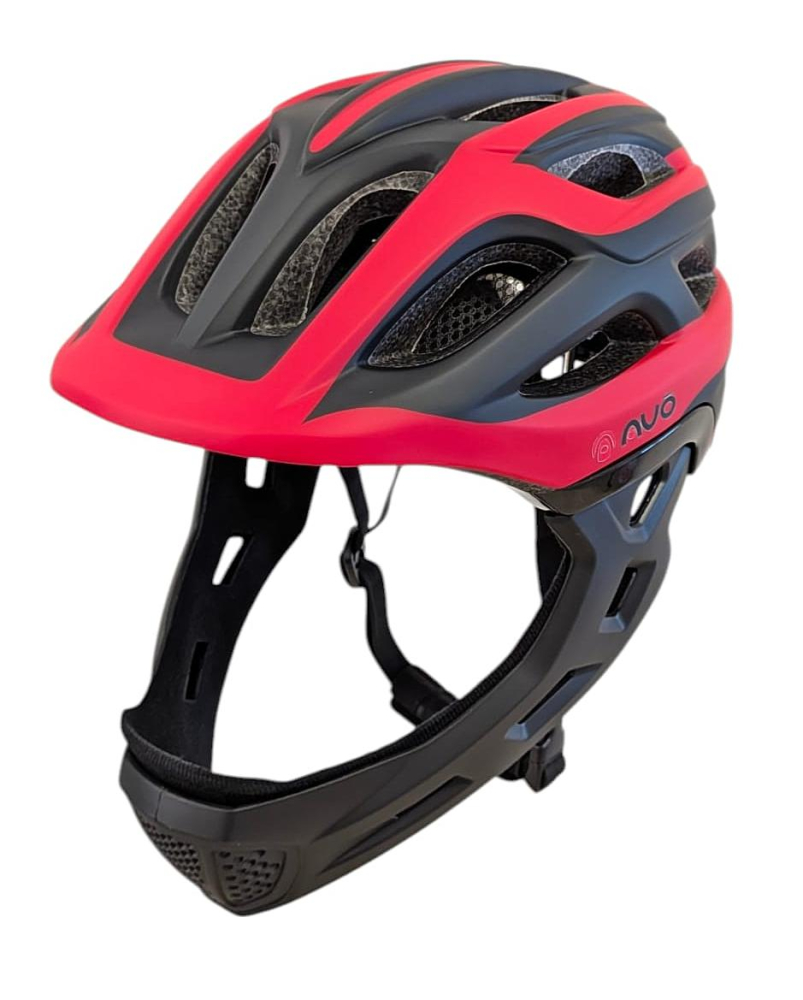 Casca bibiclete/trotinete PNY-49 FULLFACE negru/rosu MAT marime L (51-56cm) AVO [3]