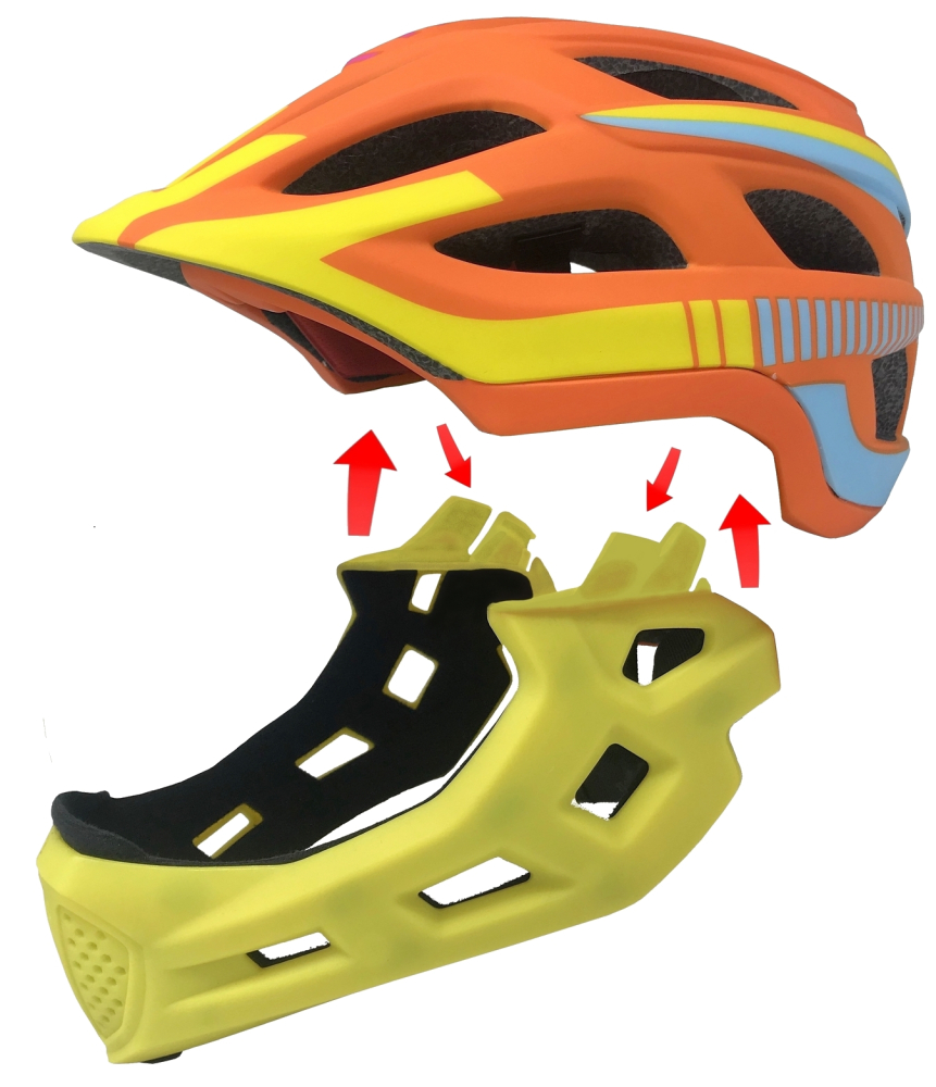 Casca bibiclete/trotinete PNY-49 FULLFACE portocaliu/galben/albastru MAT marime L (51-56cm) AVO [3]