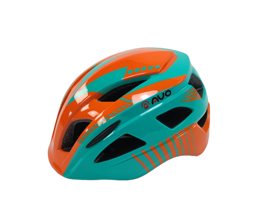 Casca biciclisti AVO-03, culoare portocaliu/albastru, marime M (46-52cm) [2]