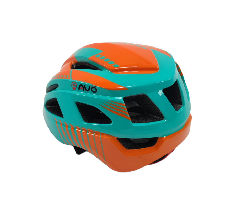 Casca biciclisti AVO-03, culoare portocaliu/albastru, marime M (46-52cm) [5]