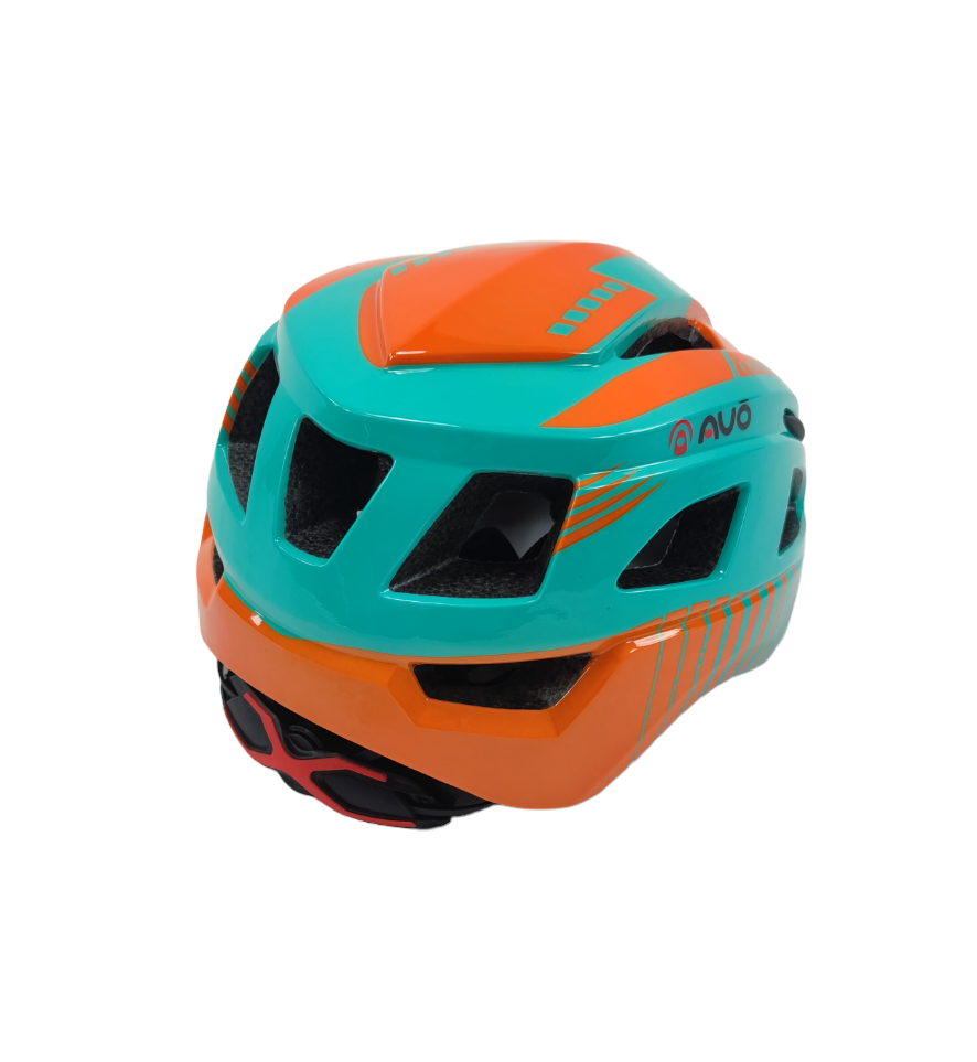 Casca biciclisti AVO-03, culoare portocaliu/albastru, marime M (46-52cm) [3]