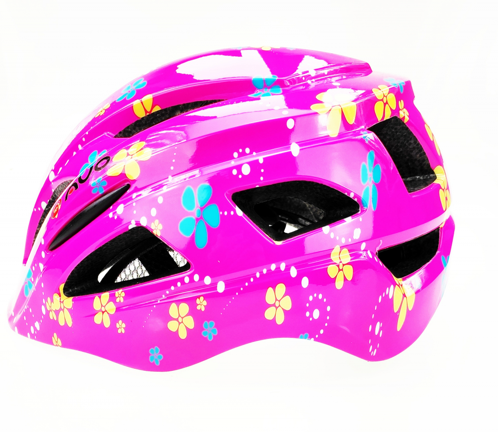 Casca biciclisti AVO-03, culoare roz, model flori, marime M (46-52cm) [3]