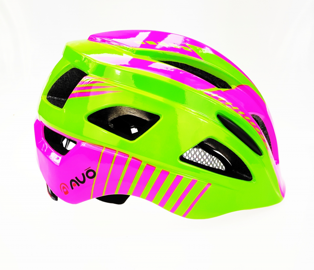 Casca biciclisti AVO-03, culoare verde/roz, marime M (46-52cm) [3]