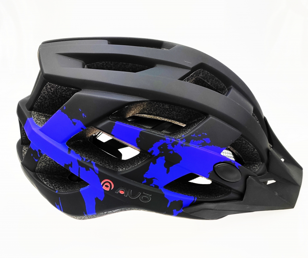 Casca biciclisti AVO-24, marime L (58-61 cm), culoare negru/albastru [2]