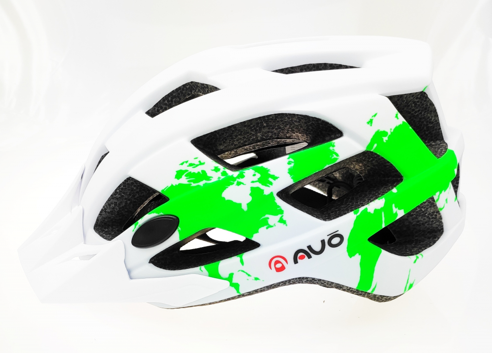 Casca biciclisti AVO-24, marime M (55-58 cm), culoare alb/verde [2]