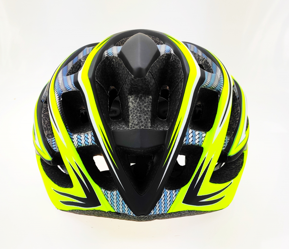 Casca biciclisti AVO-41, marime L (58-62 cm), culoare carbon/verde fluo [3]