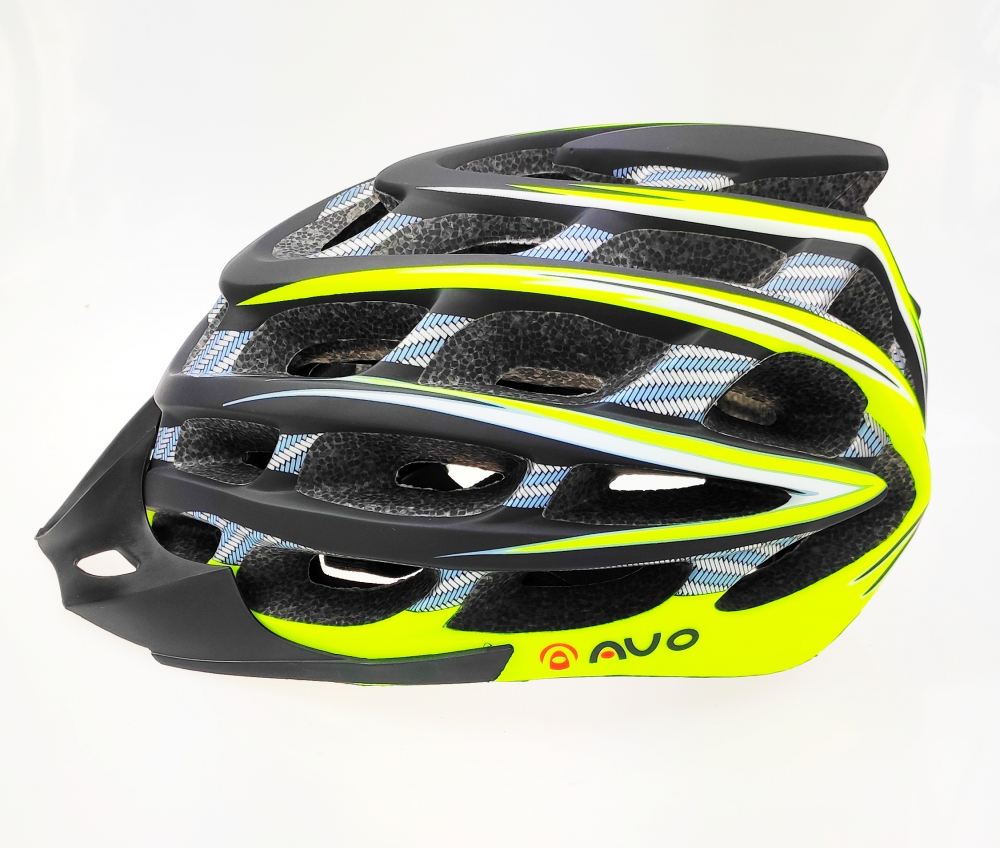 Casca biciclisti AVO-41, marime L (58-62 cm), culoare carbon/verde fluo [5]