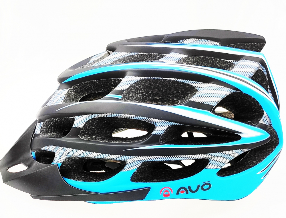 Casca biciclisti AVO-41, marime M (54-58 cm), culoare carbon/albastru [3]