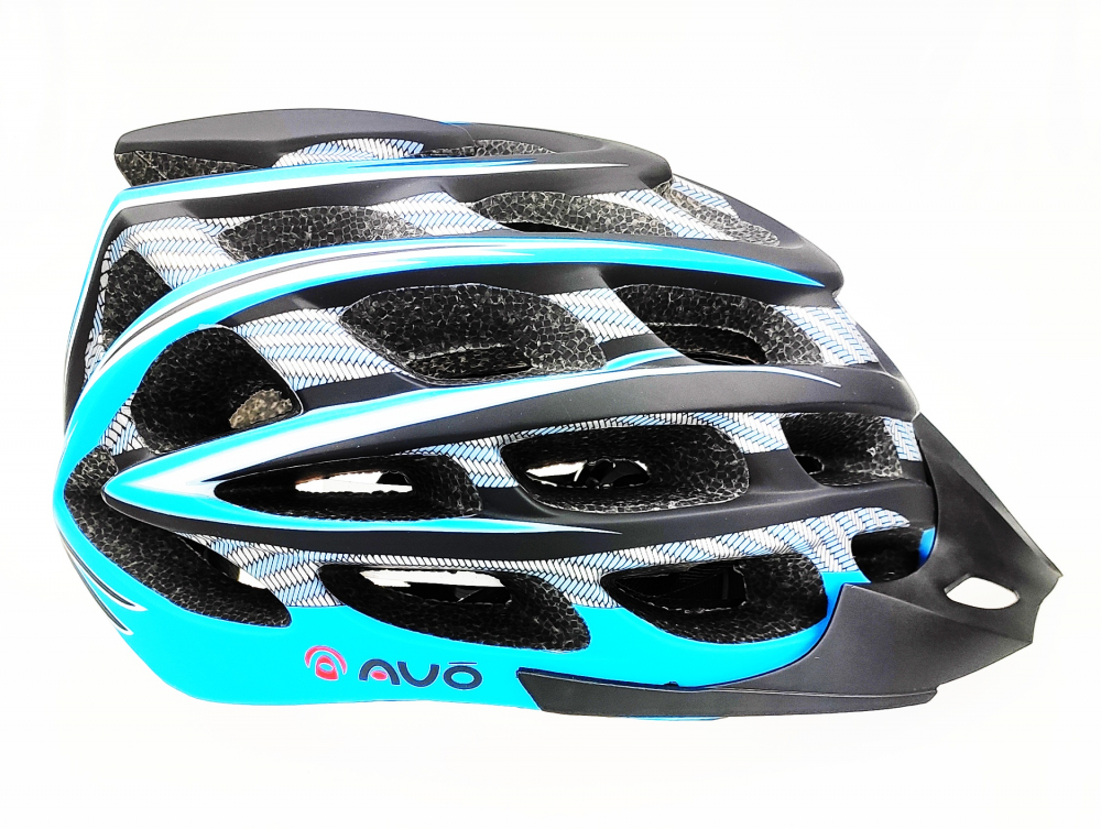 Casca biciclisti AVO-41, marime M (54-58 cm), culoare carbon/albastru [2]
