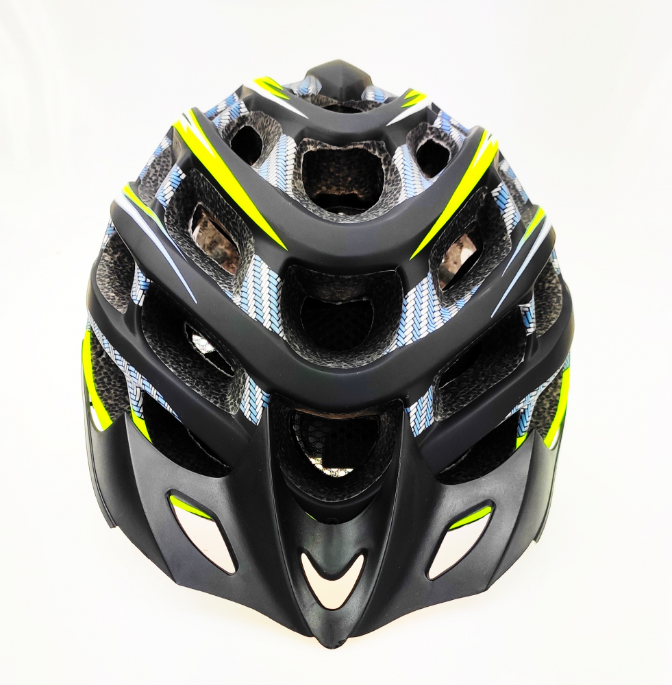 Casca biciclisti AVO-41, marime M (54-58 cm), culoare carbon/verde fluo [4]